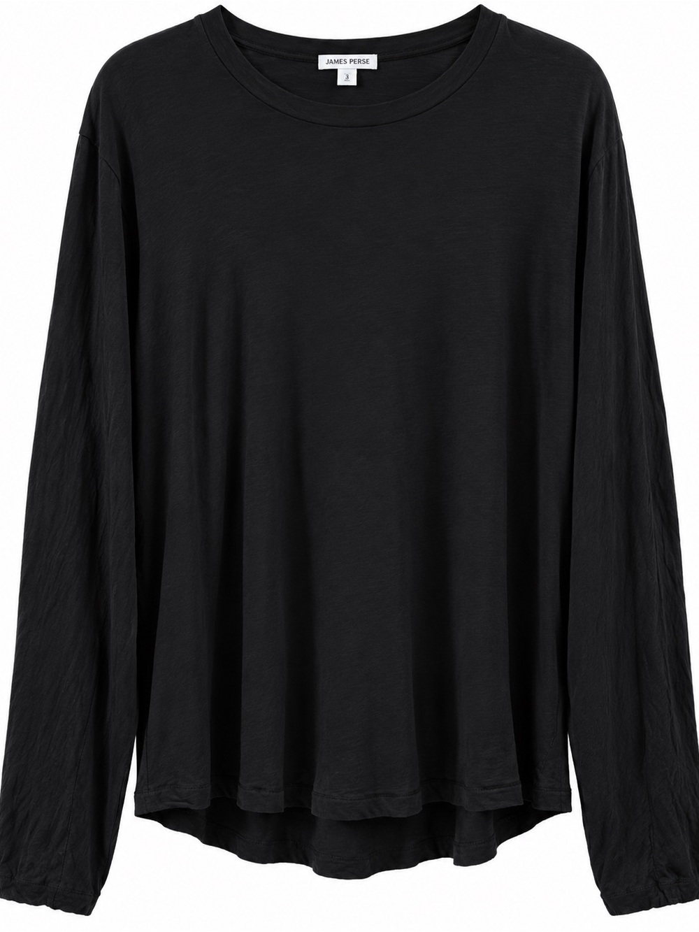 James Perse Black Long-Sleeve Crewneck Shirt Size 3 (Large/XL)
